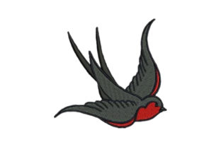 Colorful Swallow Tattoo Embroidery Review