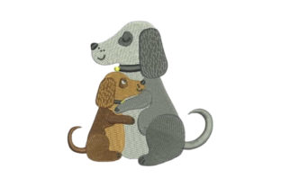 Dog and Puppy Embracing Embroidery Review