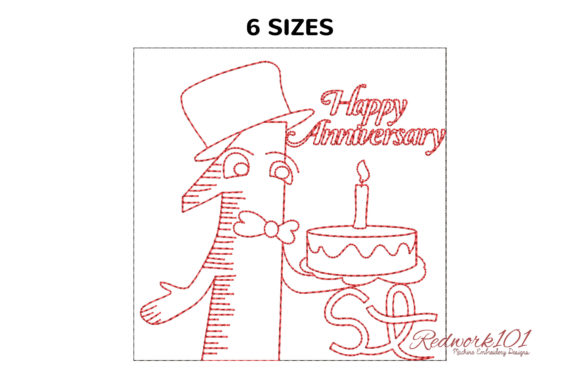 First Happy Anniversary Embroidery Design