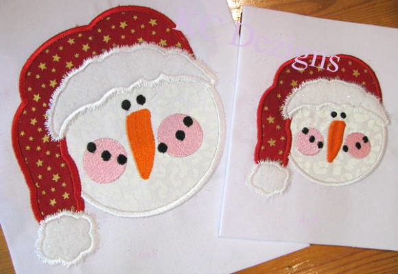 Snowman Face with Red Santa Hat Applique Review