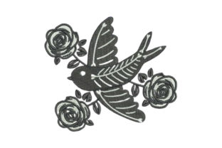 Traditional Style Tattoo Dove Embroidery